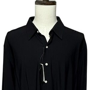 J Hilburn Shirt Mens 3XL Black Button Up Long Sleeve Stretch 27% Elastane NWT